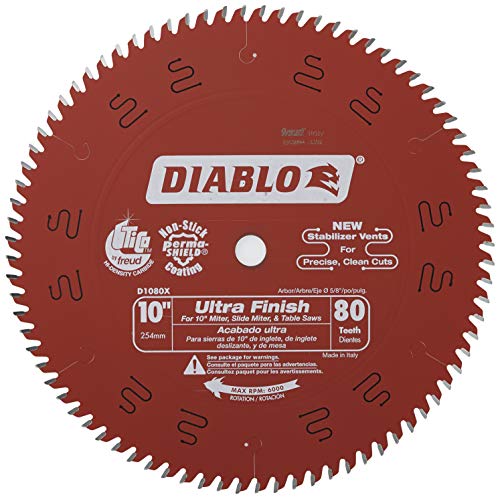 Diablo Carbide Tipped Table<!-- @ 15 @ --> Miter<!-- @ 15 @ --> And Radial Arm Saw Blade-10&#34; 80T SAW BLADE (병행수입품)