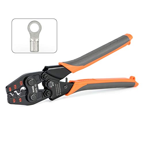 IWISS Ratchet Crimping Tool for Non-Insulated Terminals from AWG 22-6 with Polished Jaw
