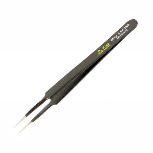 Wiha 44509 Tapered To Tip Professional Quality ESD Tweezers with Extra Fine Points by Wiha