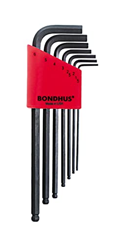 【국내 정규품】BONDHUS(본 다《스》) 육각 볼 포인트・L-렌치 롱 세트 흑염색 가공 7개조 (1.5,2,2.5,3,4,5,6mm) BLX7M No.10992
