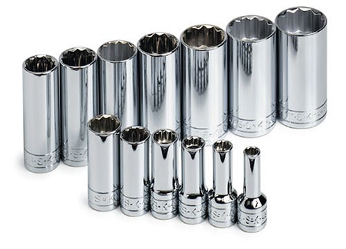 SK 4453 13 Piece 3/8-Inch Drive 12 Point Deep 1/4-Inch to 1-Inch Standard Socket Set by SK Hand Tool
