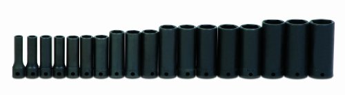 Williams MS-12-18H 18-Piece 3/8-Inch Drive Metric Deep 6 Point Impact Socket Set by Williams