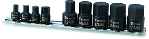 Titan Tools 16141초박형 스타 B 메트릭 육각 비트 소켓 세트 - 9피스