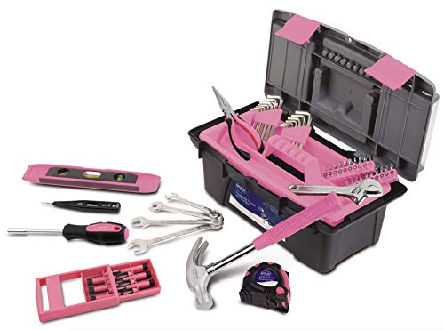 Apollo Precision Tools DT9773P Household Tool Kit with Tool box, Pink, 53-Piece by American Fulfillment