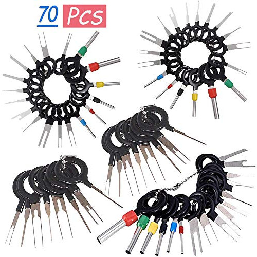 70pcs Release Pin Ejector Extractor Terminal Kit Connector Puller AutomotiveWiring Crimp Connectors Depinning Tool Set