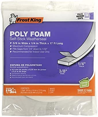 Frost King L341H Polyurethane Foam Tape 1/4-Inch<!-- @ 15 @ --> White by Frost King [병행수입품]