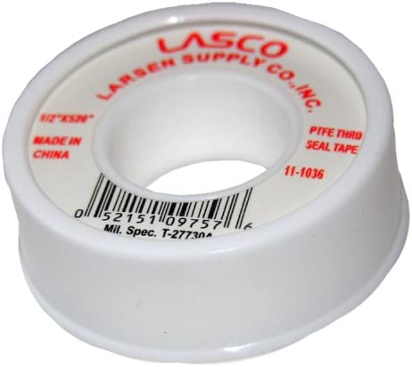 LASCO 11-1037 PTFE Pipe Sealant Tape, 1/2-Inch x 520-Inch, White by LASCO