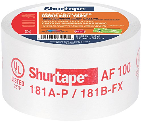 Shurtape AF 100 UL 181A-P/B-FX 리스트/프린트 알루미늄박 테이프 2.5인치 x 60야드 실버 1롤(155206)1 72mm 216478 1