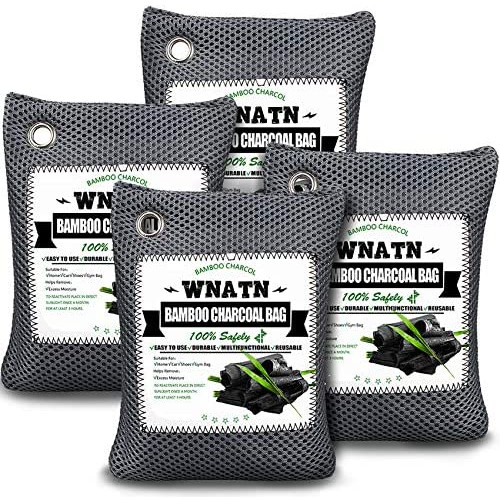 WNATN Bamboo Charcoal Air Purifying Bags,Upgraded 6pack(2×200g+4×60g),Shoe Deodorizer Bags,Activated Charcoal Odor Absorber, Odor Eliminators for Home, Pets, Car, Closet