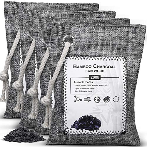 WGCC 8Pack Activated Bamboo Charcoal Air Purifying Bags 200g, Odor eliminator Charcoal Bags Odor Absorber Nature Fresh Bags - Kid & Pet Friendly Air Fresheners for Home, Car, Closet, Pets and Basement