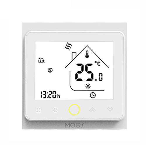 thermostat 디지탈 온도 콘트롤 전기 난방 thermostat AC95-240V 5A 벽걸이 LCD디스플레이 사모 콘트롤러 온도 센서 가열 냉각 제어 온도 조절기 No WF-화이트