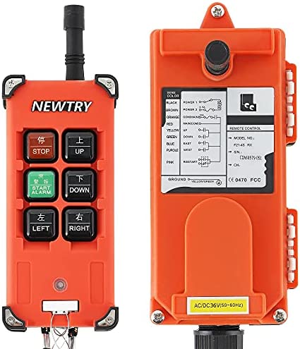 NEWTRY F21-4S wireless 리모콘 크레인 콘트롤러 IP65방수 공업용 무선 송신기*1+수신기*1 6개의 기능 버튼 (380V)