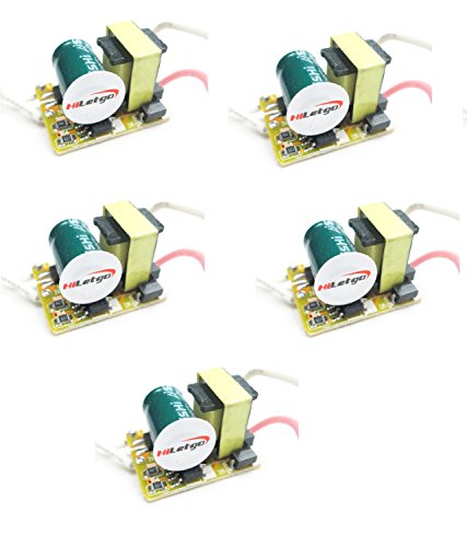 HiLetgo 5 개세트 LED드라이버 전원 모듈 파워 모듈 LED정전류 드라이버 내장 전원 3*1W [병행수입품]