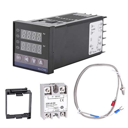 디지탈 thermostat 온도 조절기 0℃〜1300℃ 경보 REX-C100 디지탈LED PID온도 콘트롤러 키트 AC110V〜240V