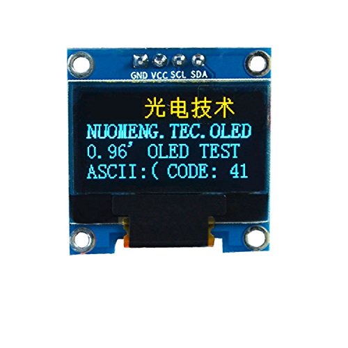 Homefunny0.96" I2C IIC 시리얼 128×64 OLED LCD디스플레이 에 대응 블루 옐로우 폰트