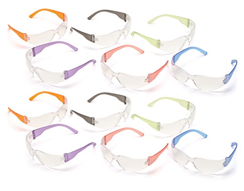 12팩 클리어 렌즈,세이프티(Safety) 고글,스크래치,충격,및내 충격성,빨강,청,녹색,보라색,오렌지,및흑