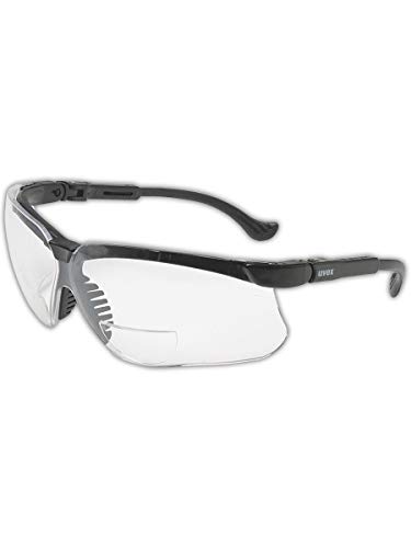 Uvex S3760 Genesis Reading Magnifiers Safety Eyewear +1.0, Black Frame<!-- @ 15 @ --> Clear Ultra-Dura Hardcoat Lens by Uvex