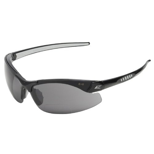 Edge Safety Eyewear Zorge G2 안경 블랙 프레임/편광 스모크 2.0배율 TDZ216-2.0-G2