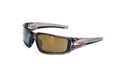 UVEX by Honeywell S2964 Hyper Shock Series Safety Eyewear with Smoke Brown Frame<!-- @ 15 @ --> Gold Mirror Lens and Hard Coat Lens Coating by Honeywell