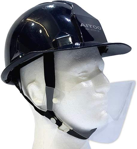 ( 20 매) 스냅 버튼식 투명 마우스 쉴드 10~50 매개별 포장 공사용 헬멧용 일본제 사이즈2단계 건설 현장 일 작업