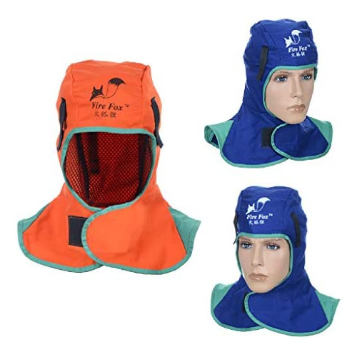 용접 보호 후드 넥 커버 용접 모자 용접 헬멧 스파《다》방지난 연성 3 개세트 - 2x블루+오렌지