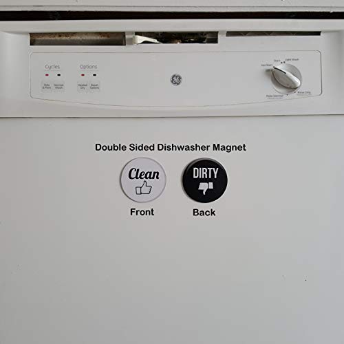 3 Dishwasher- Double Sided Round Dishwasher Clean/ Dirty Premium Magnet.