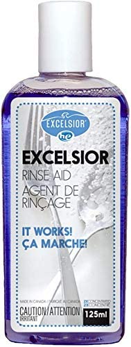 Excelsior HERINSEAID-U Dishwasher Rinse Aid Non Toxic Deodorizing Formula Suitable Cleaning Utensils Dishes Plates Glasswares Biodegradable & Phosphate-Free - 125ml Bottle 2 Pack