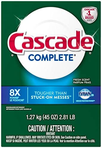 Cascade Complete Dawn Fresh Scent Dishwasher Detergent Powder, 45 Ounce