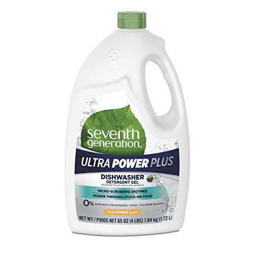 Seventh Generation Ultra Power Plus Dishwasher Detergent Gel, Fresh Citrus Scent, 65 oz