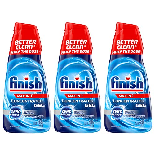 Finish Max in 1 Dishwasher Detergent Concentrated Gel, 26 oz, 32 Washes, Fresh & Clean Scent (Pack of 3)