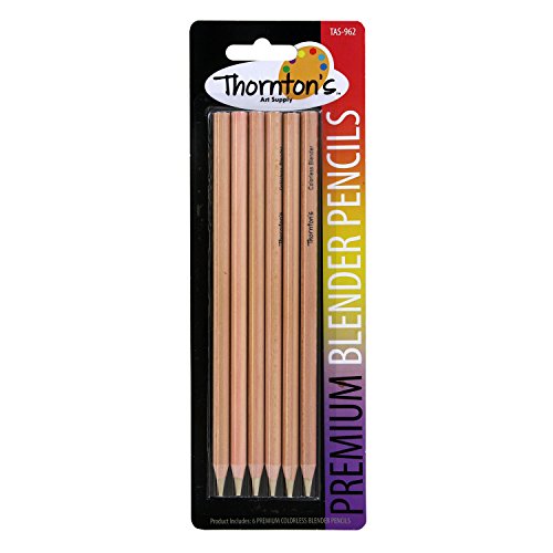 Thorntons 아트 Supply Premium Colorless Blender 펜슬 Wax Based 드로잉 Sketching Blending Shading 어린이 성인 Artwork 팩 6