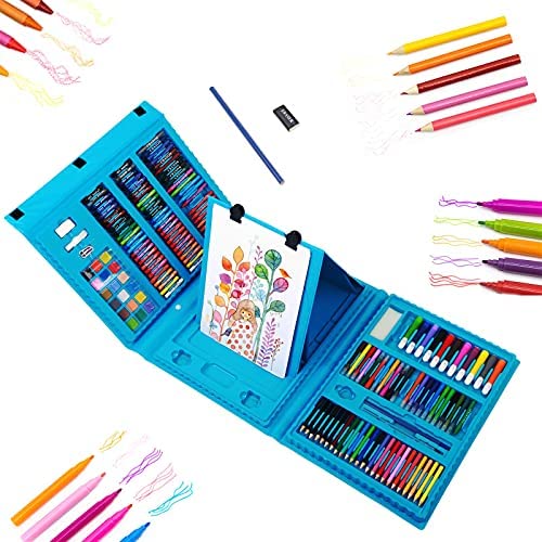 208 Pieces 아트 세트 어린이 Supplies Coloring 케이스 Kit Painting & 드로잉 Sets Teens 소년 소녀 선물 토이 Age 4 5 6 7 8 9u2026