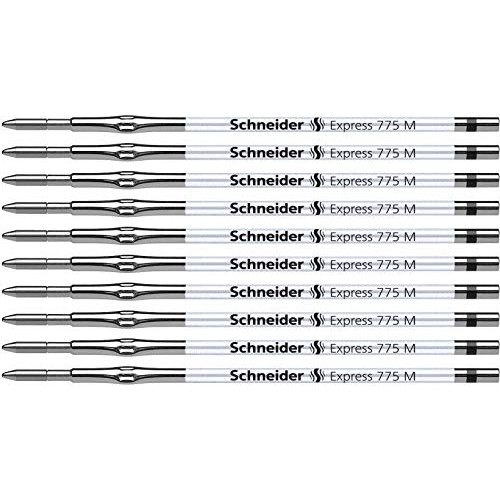 Schneider Express 775 미디엄 1.0mm 볼 펜 리필 10개입 박스 블랙 7761