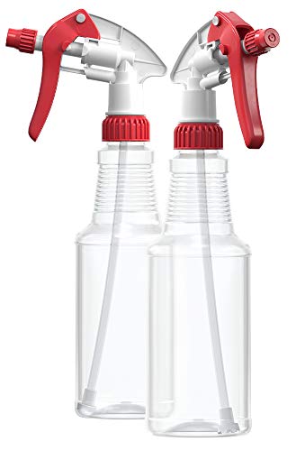 BAR5F Empty Plastic 스프레이 Bottles 16 oz BPA-Free Food Grade 클리어 PETE1 Red M-Series Fully 조절되는 Sprayer팩 2