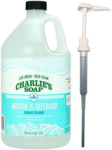 Charlies Soap Non Toxic Indoor/Outdoor Multi Surface Cleaner with Pump, 1 Gallon