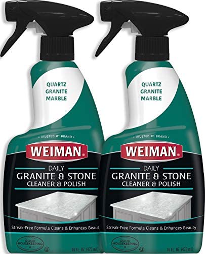Weiman Granite Cleaner and Polish - 16 Ounce 2 Pack - Non Toxic for Granite Marble Soapstone Quartz Quartzite Slate Limestone Corian Laminate Tile Countertop and More