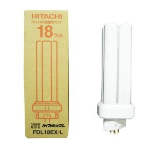 히타찌 콤팩트형 형광 램프 《파라 라이트2》 18W 3파장형 전구색 FDL18EX-LDK10