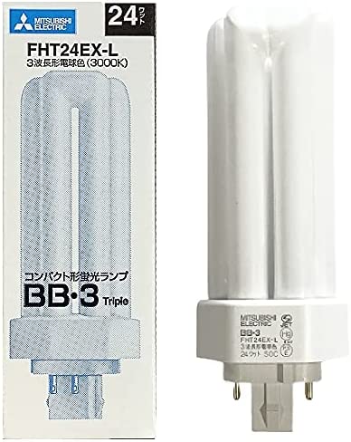 미츠비시 콤팩트형 형광 램프 24W 3파장형 전구색 BB・3시리즈 DULUX T/E 고주파 점등 전용형 FHT24EX-L