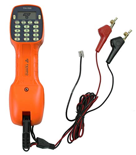 Tempo Communications TM-700 Professional Telephone Test Set LCD Display Angled Bed-of-Nails Clips Latest Model