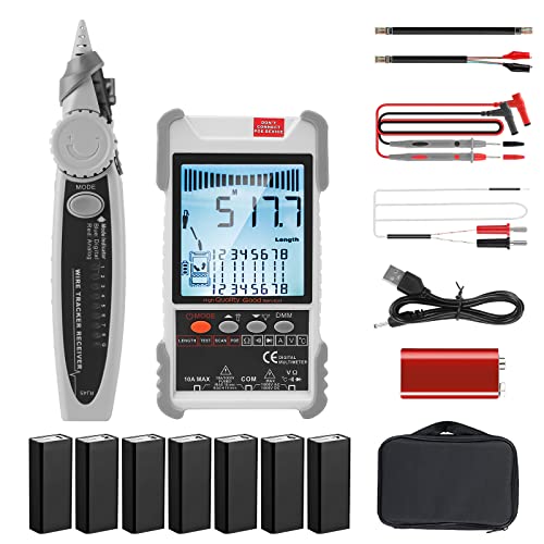 Riiai Tone Generator Kit, Wire Tracer Circuit Tester, 200EP High Accuracy Cable Toner Detector Finder Tester,Inductive Amplifier and Probe Kit with Adjustable Volume for Network Cable Collation