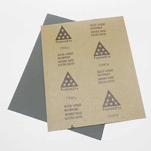 5 Sheets Sandpaper 1500 Grit Waterproof Paper 9x11 Wet/dry Silicon Carbide