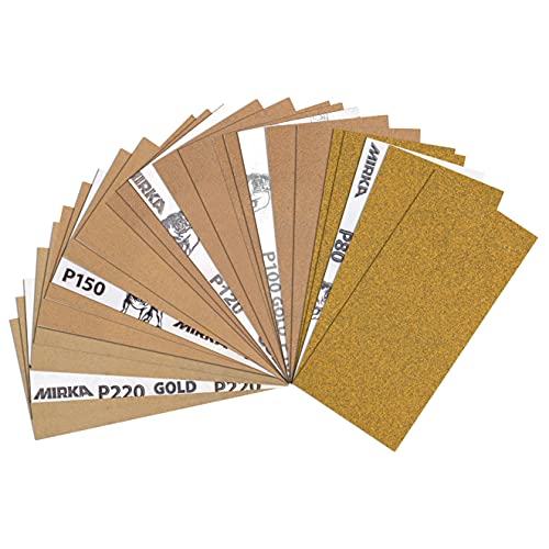 25 Sheets of 2¾ inch x 5¾ inch Pre-Cut Assorted Grits of Sandpaper with 5 each 80 u2022 100 u2022 120 u2022150 and 220 Grits