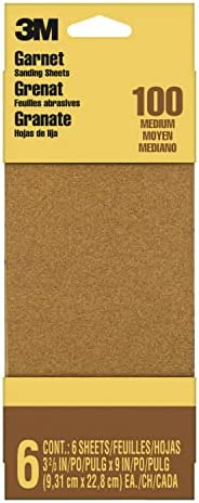 3M Garnet Sandpaper 9-in 11-in 4-Sheet Course-Grit 9038NA