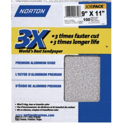 Norton 11 in. L x 9 W 120 Grit 알루미늄 Oxide Sandpaper 1 pk