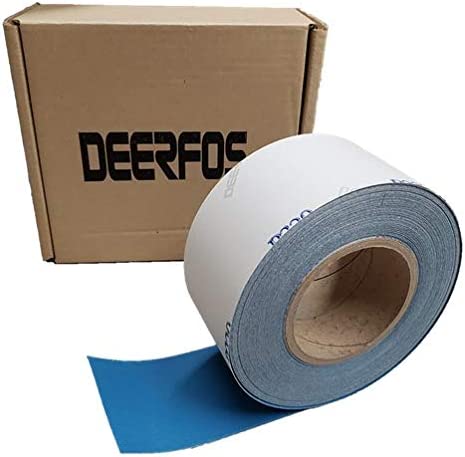 Deerfos Blue Premium 40Grit Longboard Continuous Roll Sticky Back (PSA) Sandpaper, 2-3/4 x 25Yds (Auto, Wood, Metal etc) (40 Grit)