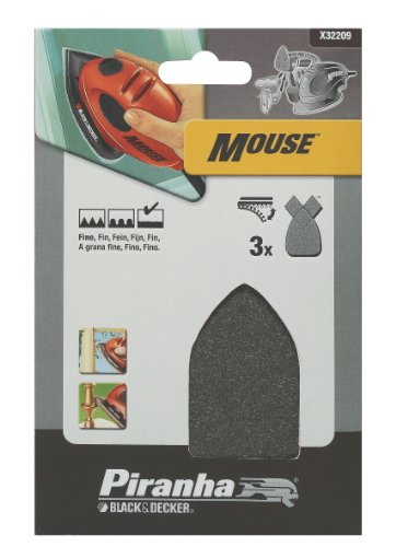 Piranha Mouse Sander Fine Sheet - Set of 3