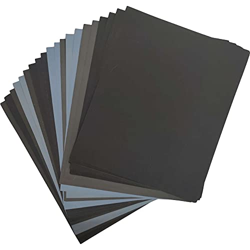 Assorted 600 to 7000 Grit Sanding Sheets 9X11 Inch ,12 Pcs Wet Dry Sandpaper for Wood Furniture, Metal, Automobile, Resin, Plastic.