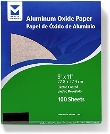 Mercer Industries 202080A - 9 x 11 Aluminum Oxide Paper Sheets, Grit 80A (50 pack)