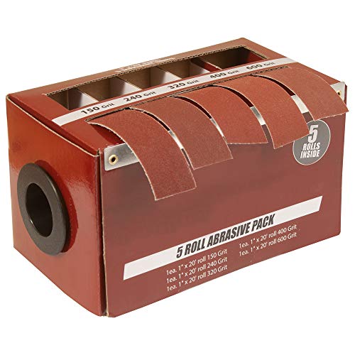 Boxed Multi-Roll Assorted Abrasive Rolls For Wood Turners, Furniture Repair, Woodworkers, Metal Workers and Automotive Body Work In Assorted Grits, Includes 150, 240, 320, 400 and 600 Grit Rolls
