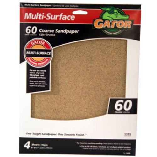 ALI INDUSTRIES 4440 60 Grit Sandpaper 9-Inch x 11-Inch 4 sheets